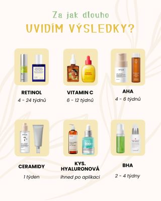 Kdy očekávat první výsledky v péči o pleť? ✨ Každá aktivní látka působí odlišně a potřebuje určitý čas, než se projeví...